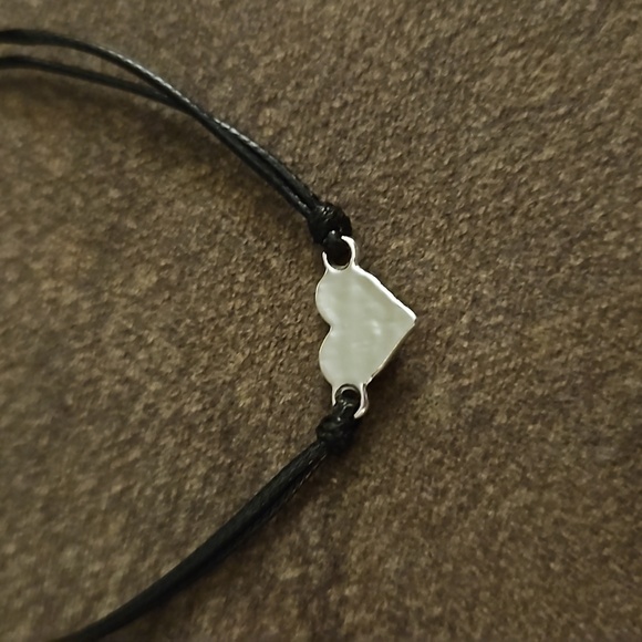 3/$30 Dainty Black Macrame Heart Adjustable Tennis Bracelet - Picture 6 of 7